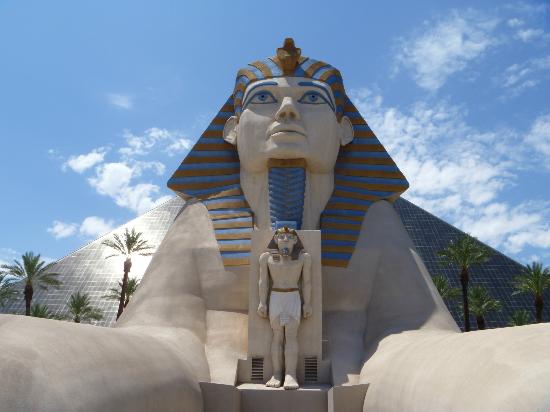 Sphinx at Las Vegas casino sports Raiders eye patch